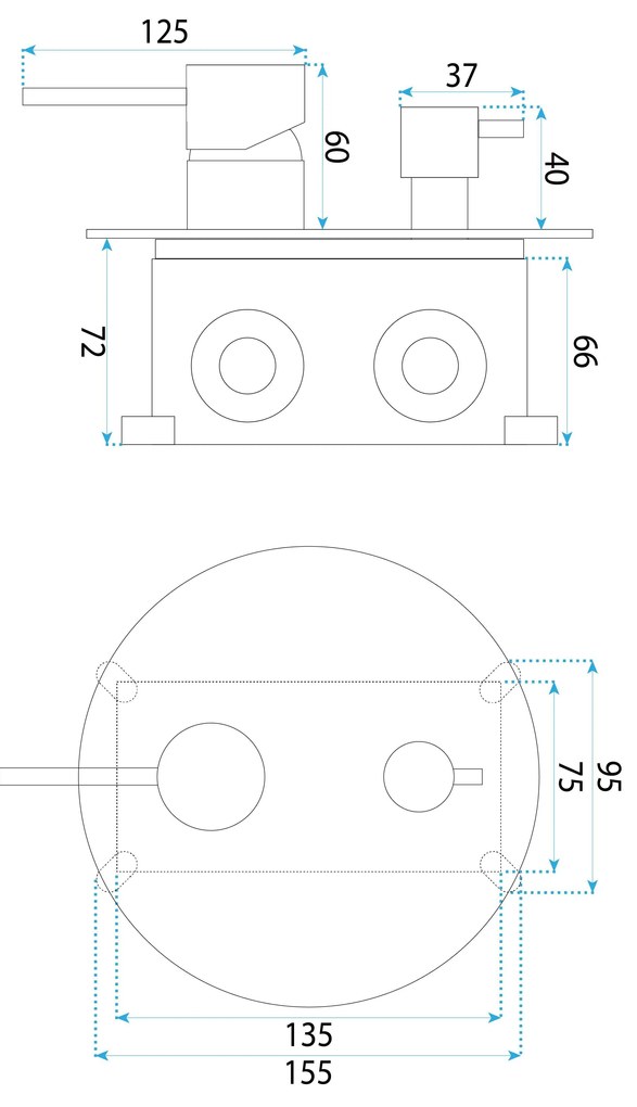 Rea Lungo Diamond, podomietkový sprchový set s dažďovou hlavovou a ručnou sprchou, medená lesklá, REA-P5657