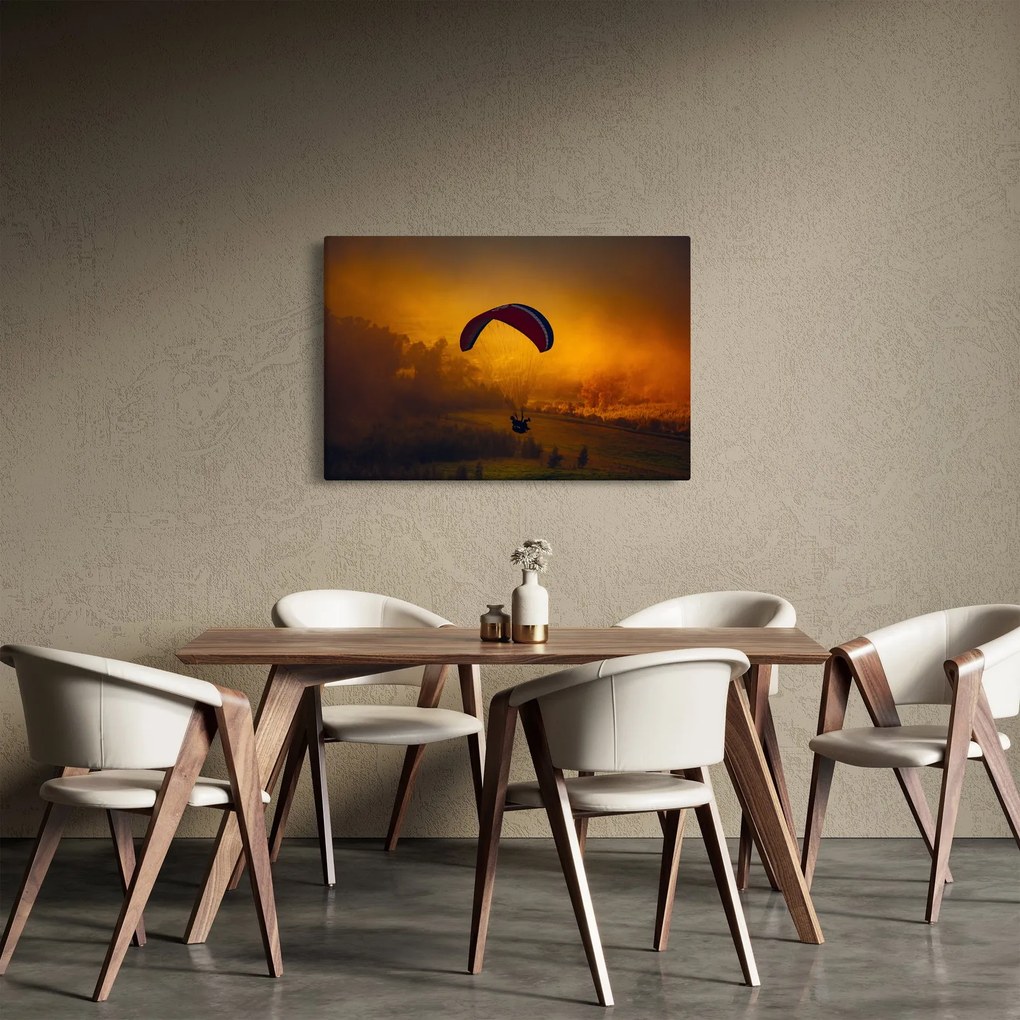 Obraz parašutistu v západe slnka (90x60 cm)