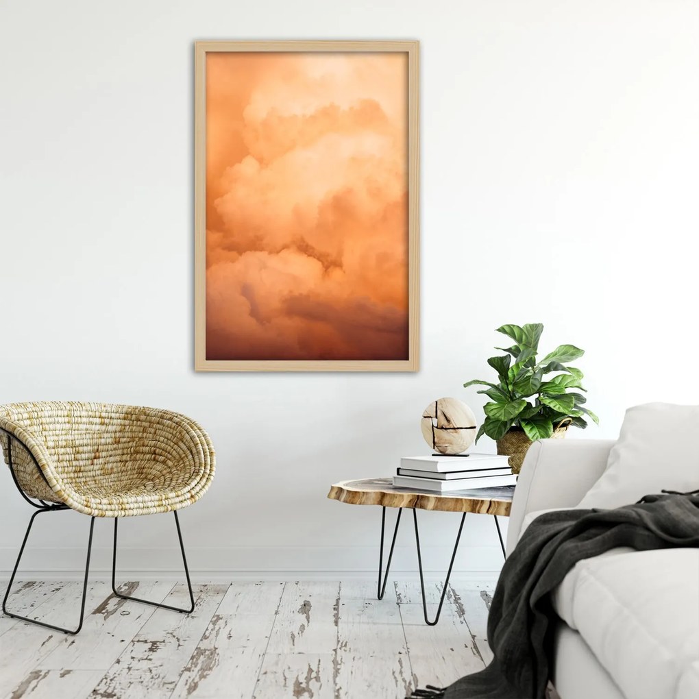 Gario Plagát Mraky pri západe slnka Farba rámu: Prírodná, Rozmery: 20 x 30 cm
