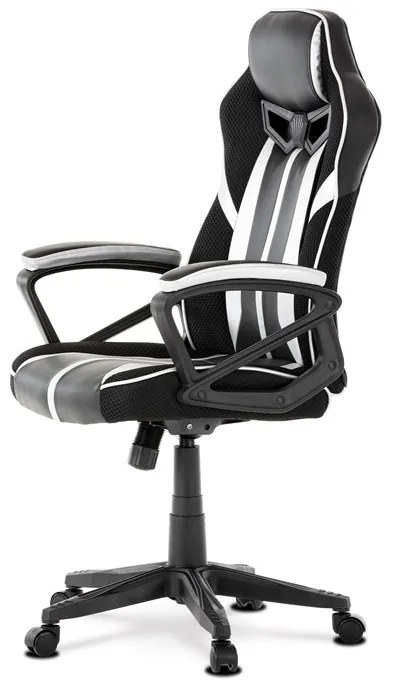 BONTEC Herné kreslo, hojdací mechanizmus, strieborná ekokoža, KA-Y341 SIL Farba: Strieborná
