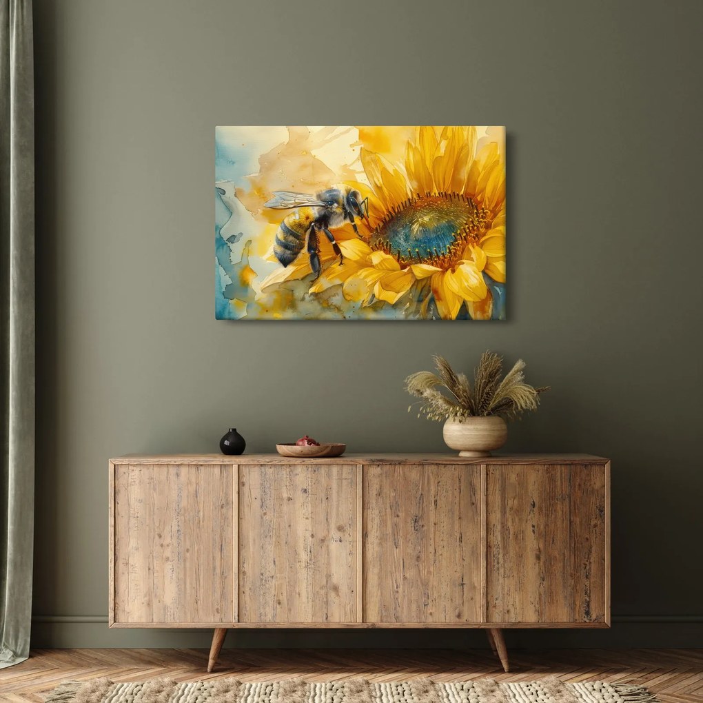 Obraz - Včielka, akvarel (90x60 cm)