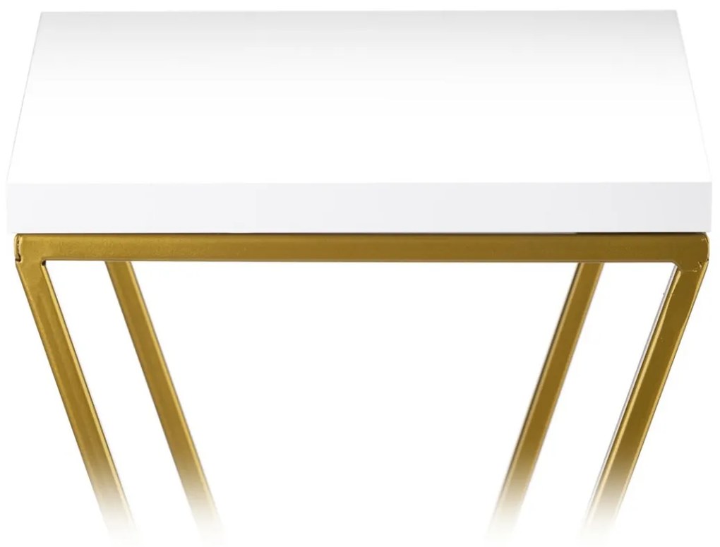 Kvetinový stojan LOFT 70 cm zlatý/biely