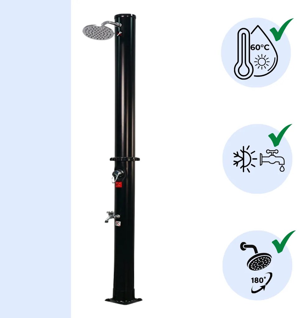 Solárna sprcha DELFINA, 20 l, čierna Jurhan