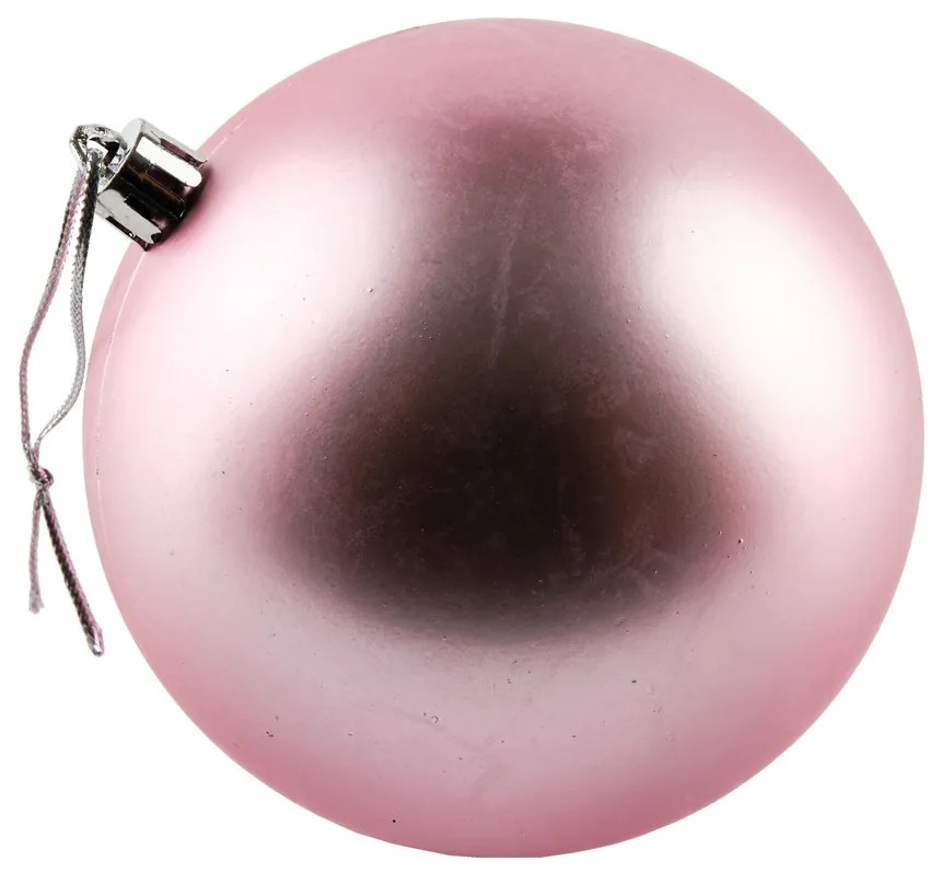 DECOLED Plastové gule, d. 10 cm, jemná ružová, 6 x matná