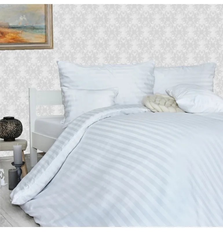 Obliečky damaškové biele EMI, Francúzsky set1 200x220 + 2x (70x90)