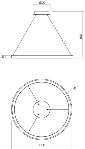 Redo 01-2675 - Stmievateľný LED luster na lankách ICONIC LED/60W/230V pr. 78 cm biela