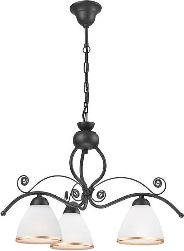 Luster na reťazi RETRO II 3xE27/60W/230V antracit