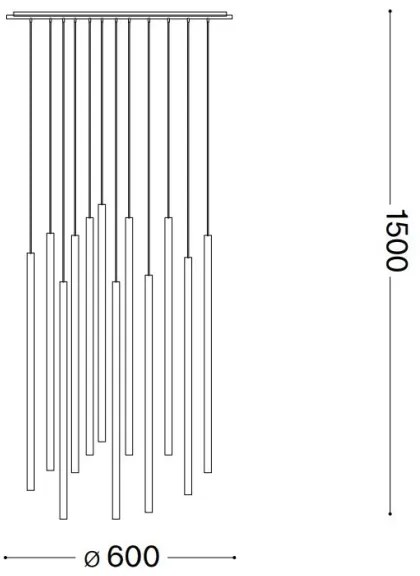 Ideal Lux - LED Luster na lanku FILO LED/25W/230V mosadz