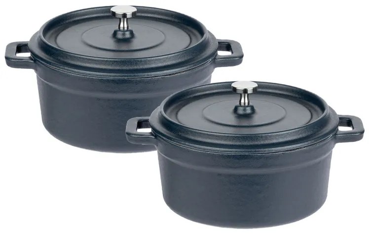 GSW Súprava liatinových mini servírovacích hrncov, 2-dielna (modrá) (100354492)