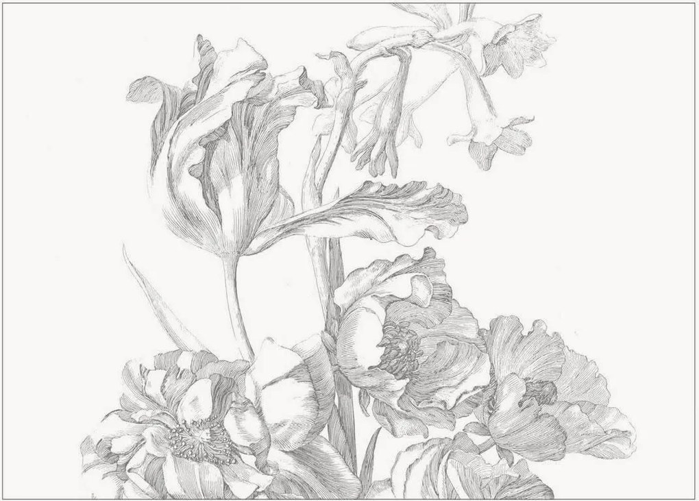 Vliesová tapeta Engraved Flowers