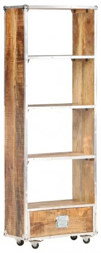 vidaXL Knižnica 56x28x163 cm surové mangovníkové drevo-