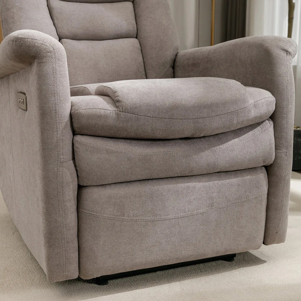 Kreslo s elektrickým ovládaním + USB konektorom, HARMO GREY