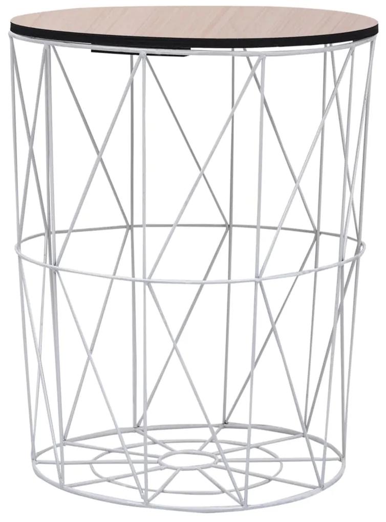 vidaXL Konferenčný stolík biely Ø 47 cm