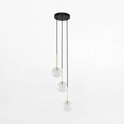 Závesné svietidlo gule čierno-zlaté NILOS 3