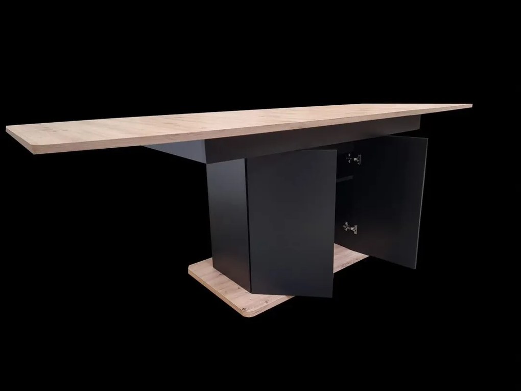 Jídelní rozkládací stůl Star 03 s úložným prostorem 140/210 cm dub Artisan/černý