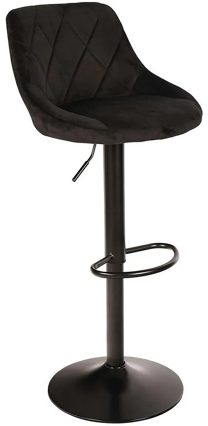 Barová Stolička Roma Čierna welur