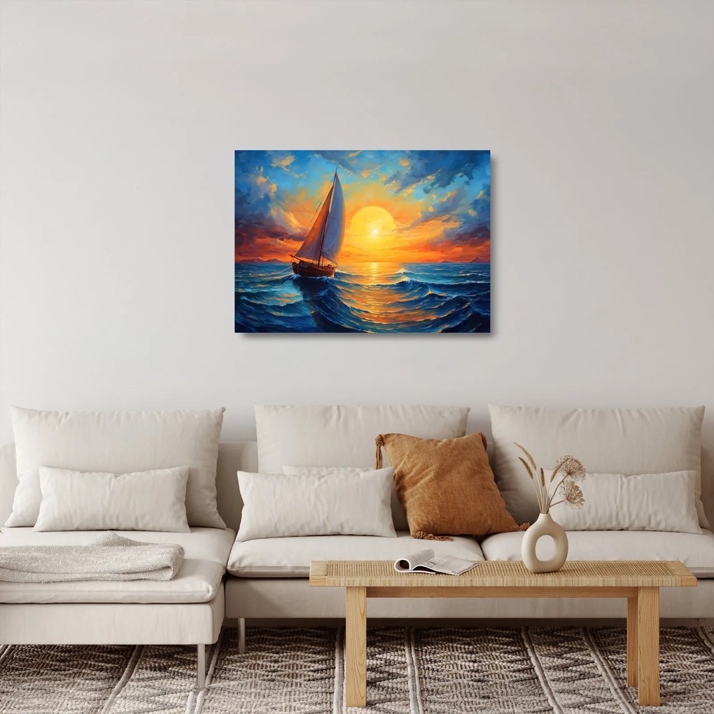 Sklenený obraz - Plachetnica (70x50 cm)