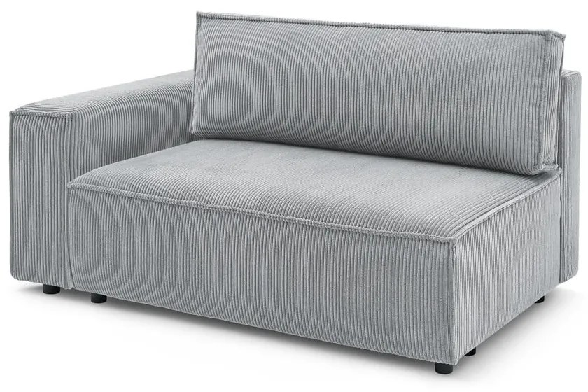 Svetlosivý menčestrový modul pohovky (ľavý roh) Nihad modular – Bobochic Paris