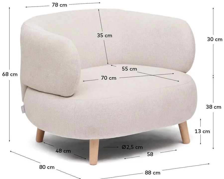 Béžové ženilkové kreslo Luisa – Kave Home