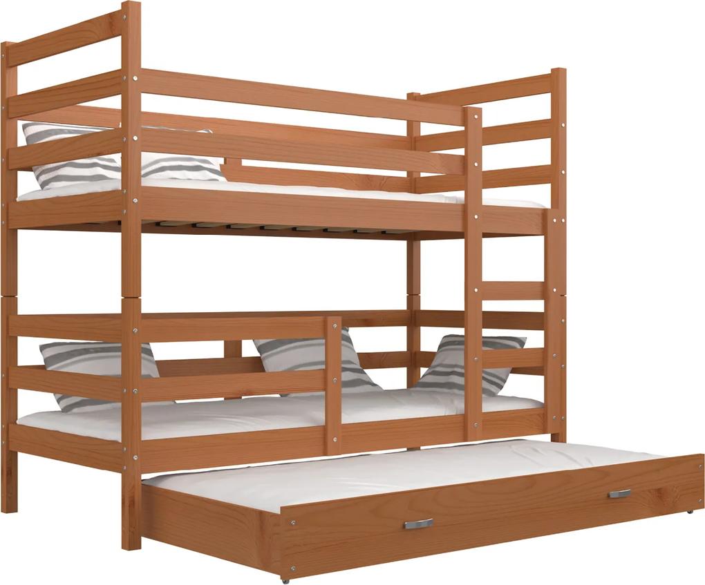 Janik 3 poschodová posteľ pre troch Rozmer: 200x90