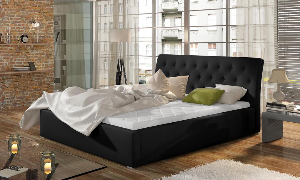 Moderná posteľ Marseille 200x200cm, čierna | BIANO