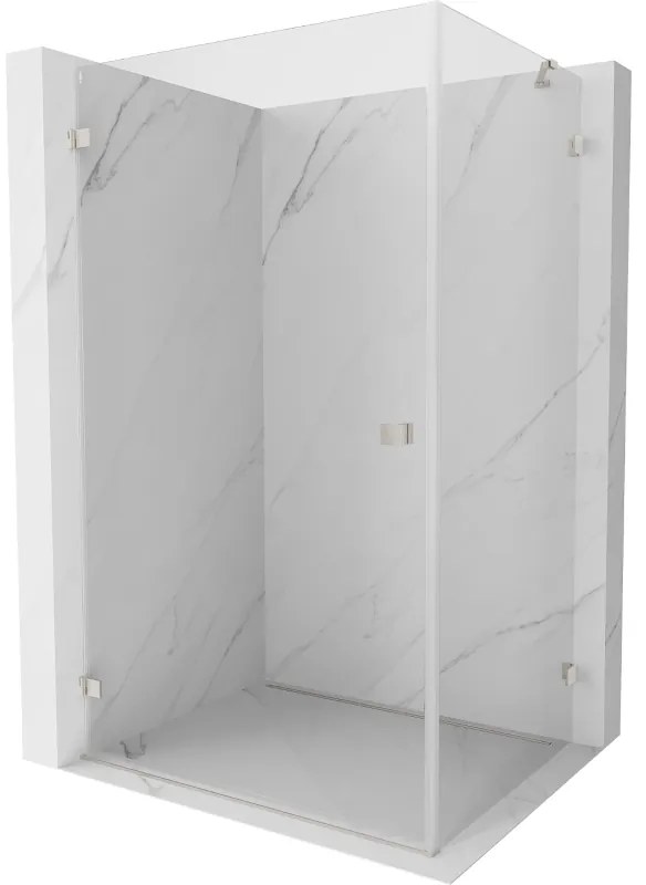 Mexen Lunar-B, výklopný sprchový kút ľavý 90 x 70 cm, 8mm číre sklo, oceľový profil, 832-090-070-97-00-L