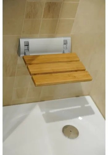 AQUALINE AE236 sklopné sedátko do sprchového kúta 32 x 32,5 cm, bambus