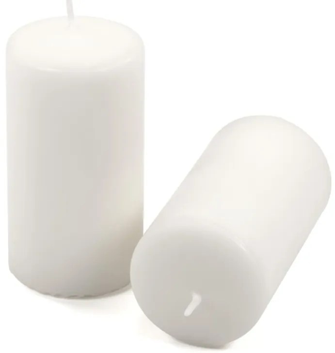 Sada stĺpových sviečok, 11,5 cm, Ø 6 cm, biela, 12 ks