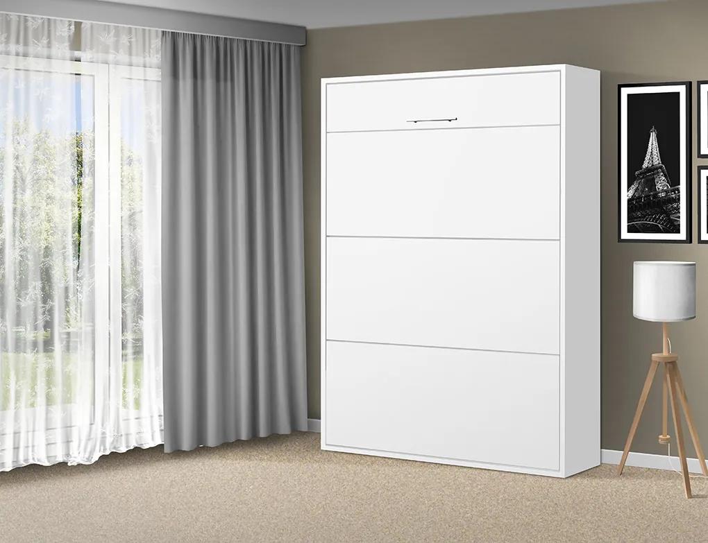 Nabytekmorava Sklápacia posteľ VS 1054 P - 200x180 cm A nosnosť postele: štandardná nosnosť, farba lamina: orech/biele dvere