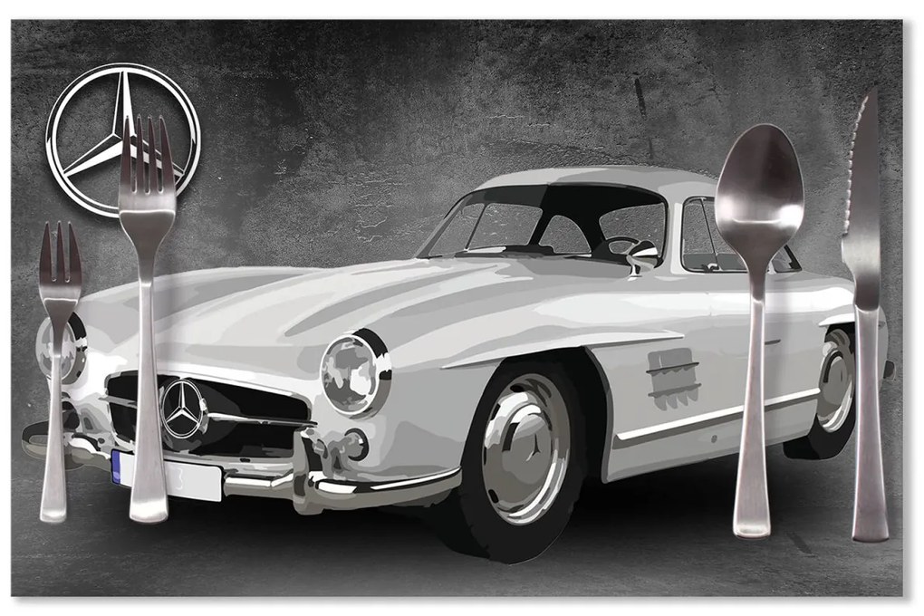 Sablio Prestieranie Mercedes-Benz 300 SL Sivé pozadie: 40x30cm