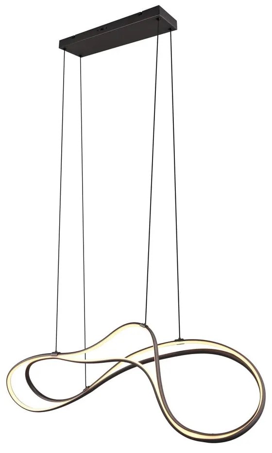 Čierne LED závesné svietidlo s kovovým tienidlom Nala – Trio Select