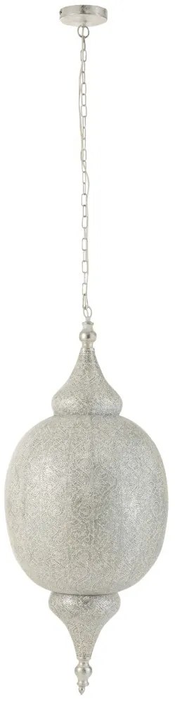 Biele kovové závesné svetlo / luster Oriental drop- Ø 41*164 cm