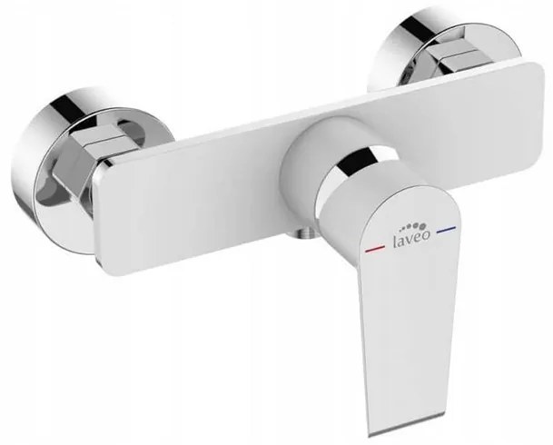 Laveo Largo, nástenná sprchová batéria 150mm, chrómová-biela, LAV-BAH_640D