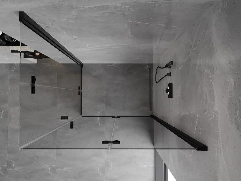 Mexen Mist-F Duo, skladací sprchový kút 70 x 85 cm, číre sklo, čierny profil, 8A6-070L-085P-70-00