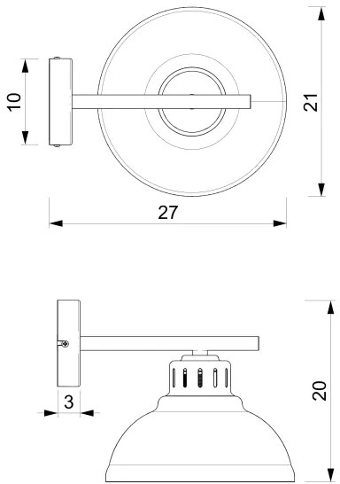 Nástenná lampa SVEN 1xE27/15W/230V šedá