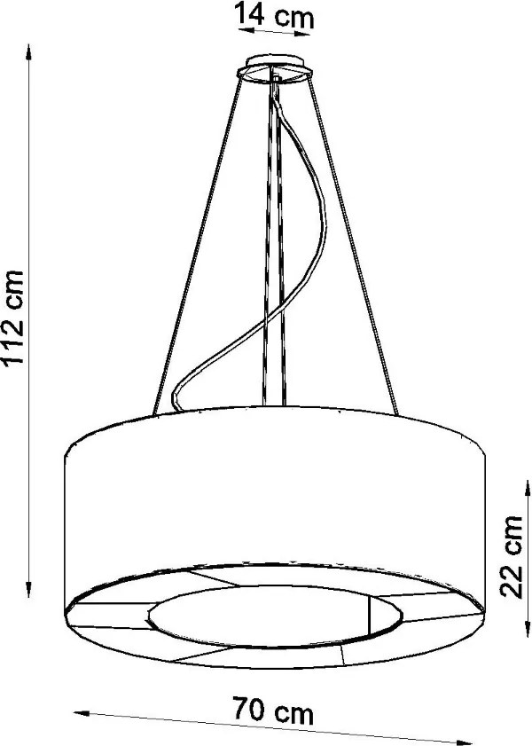 Luster SATURNO 70 čierny
