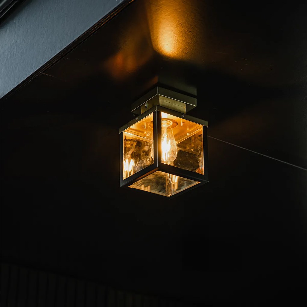 Priemyselné vonkajšie stropné svietidlo čierne so zlatom - Rotterdam