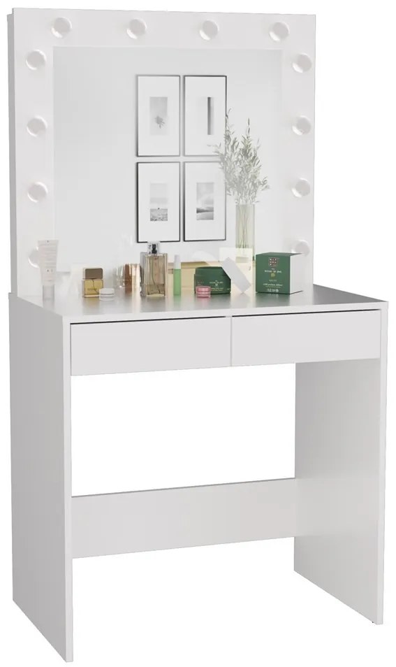 Toaletný stolík s osvetlením Marina biely