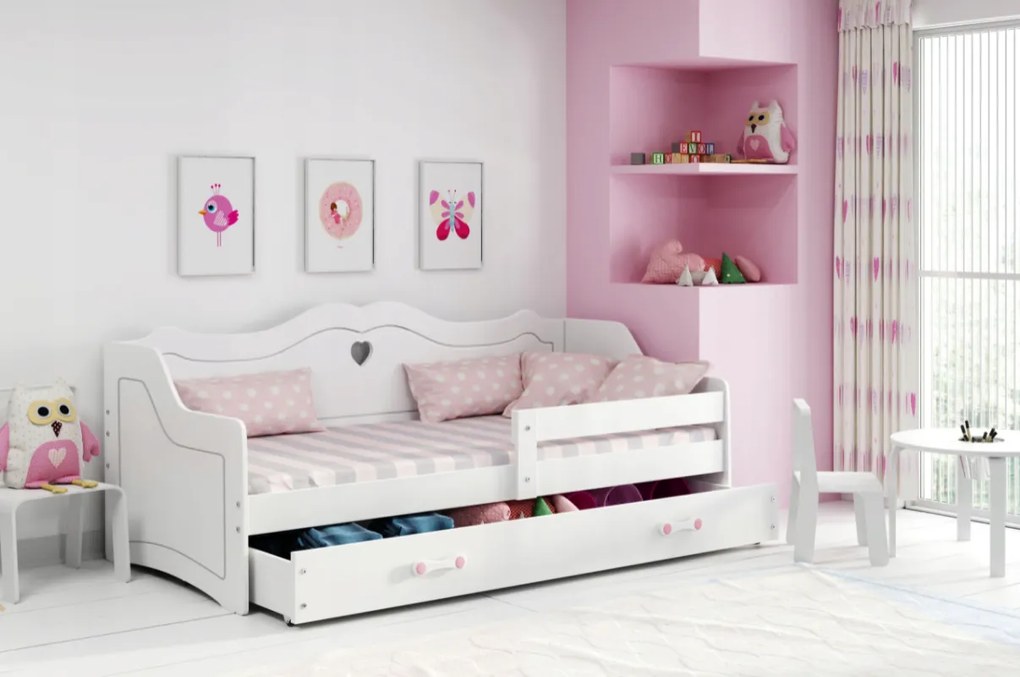 Interbeds Detská posteľ Júlia 160x80 biela + matrac + šuplík
