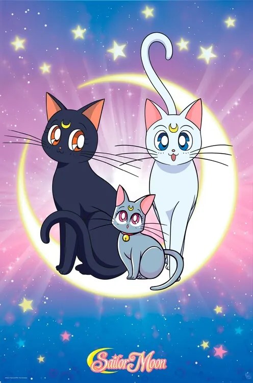 Plagát, Obraz - Sailor Moon - Luna, Artemis & Diana, (61 x 91.5 cm)