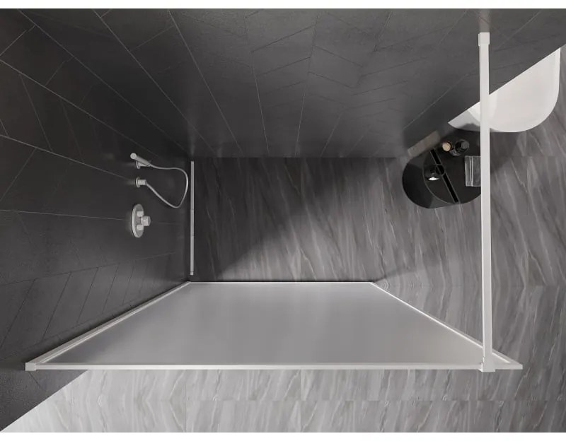 Mexen, Mexen Kioto-XF sprchová stena s rámom 50 x 202 cm, matná 10 mm, biela - 800-050-104-20-30-X