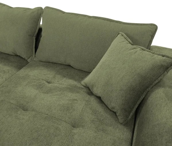 Rozkladacia rohová sedacia súprava LAGOA v tvare L, pravé prevedenie, zelená, s úložným priestorom