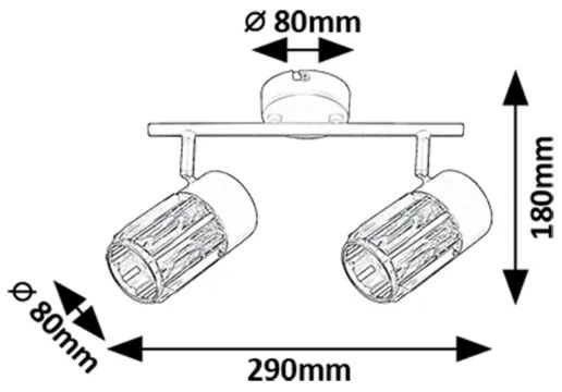 Rabalux 73060 - Bodové svietidlo VENARO 2xE14/15W/230V