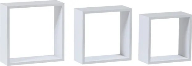 Set troch nástenných políc biele P-008 WT2 (3 ks)
