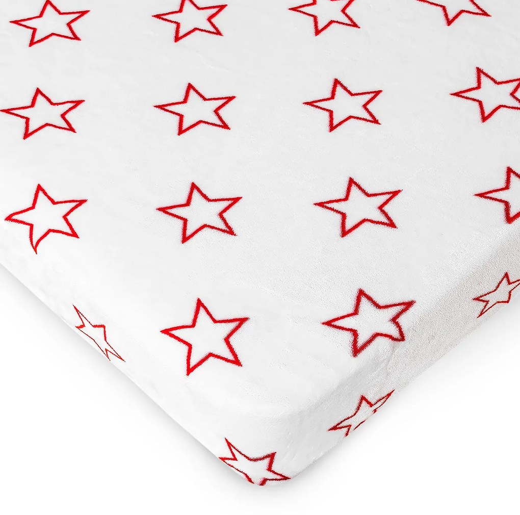 4Home Prestieradlo mikroflanel Stars red, 90 x 200 cm