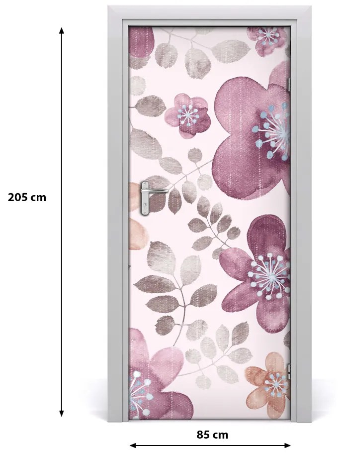 Samolepiace fototapety na dvere kvetinový vzor 85x205 cm