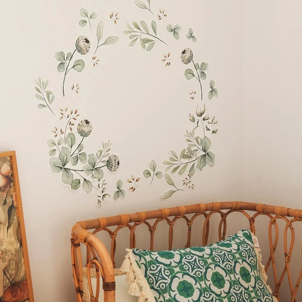 Samolepka do detskej izby miniset lúčnych kvetov 50x50cm