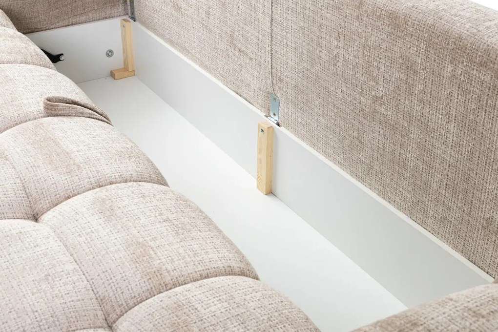 Rozkladacia pohovka Dante, béžová štruktúrovaná tkanina