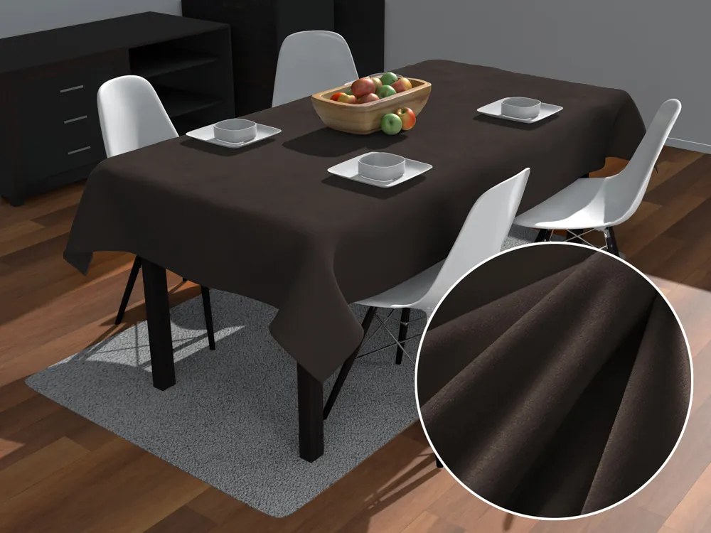 Biante Veľký zamatový obdĺžnikový obrus Velvet Premium SVP-016 Tmavo hnedý 240x280 cm