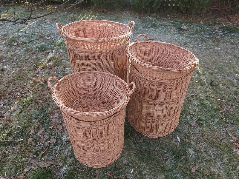 Výstavný prútený kôš s ošatkou a uškami Korb I.priemer 45/51 x v. 62(cm)